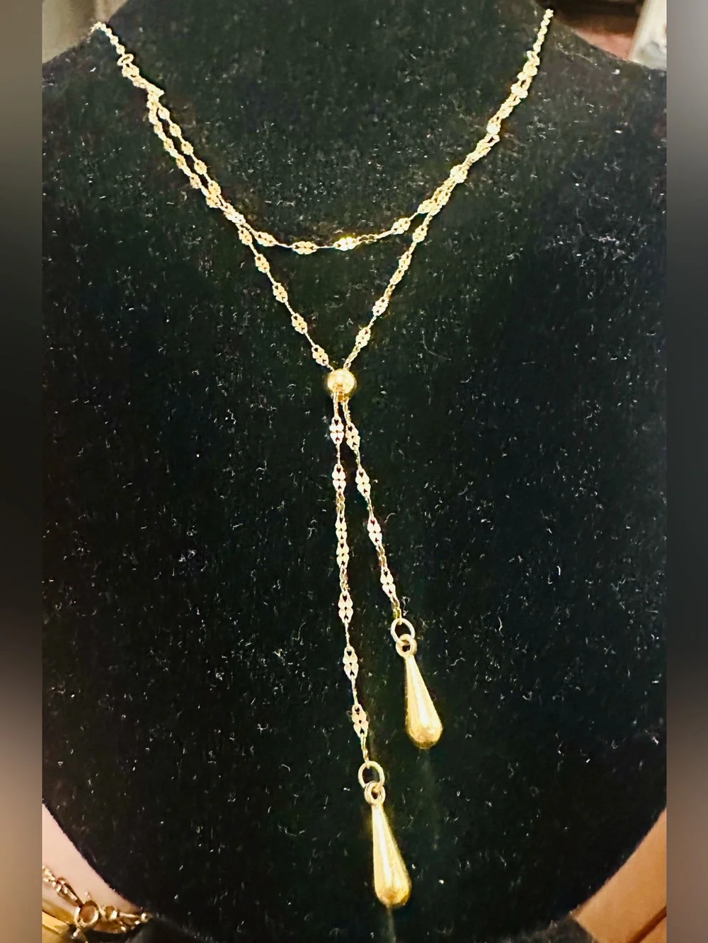 New 14K Solid Gold Necklace diamond cut thick solid 14K gold chain LONG laniard